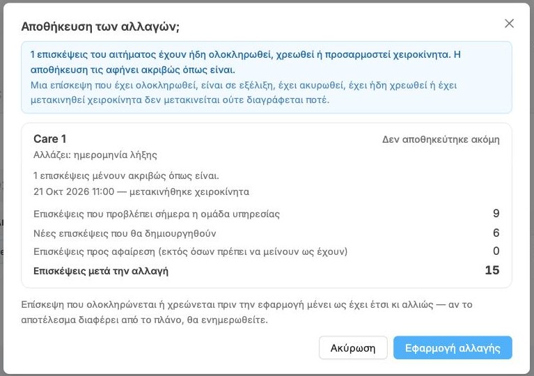 Το παράθυρο αποθήκευσης με 6 νέες επισκέψεις