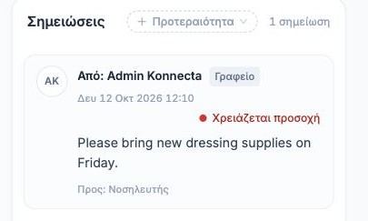 Η αποθηκευμένη σημείωση στο πλαίσιο Σημειώσεις