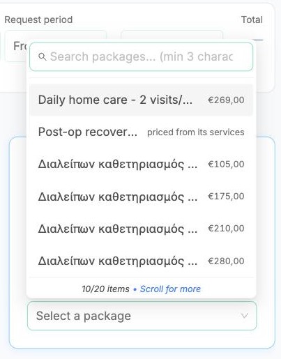 The package list