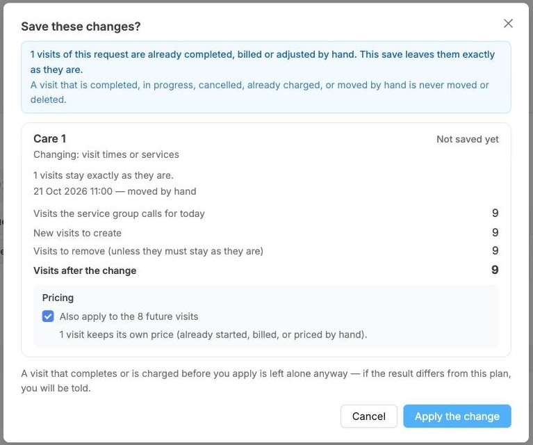 The Save these changes window