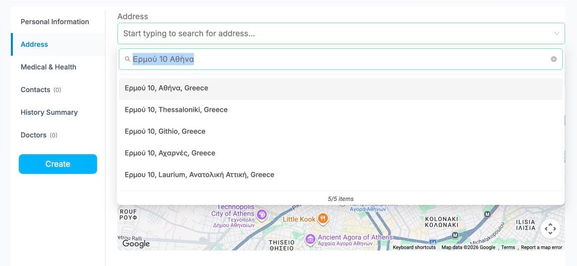 Searching for an address