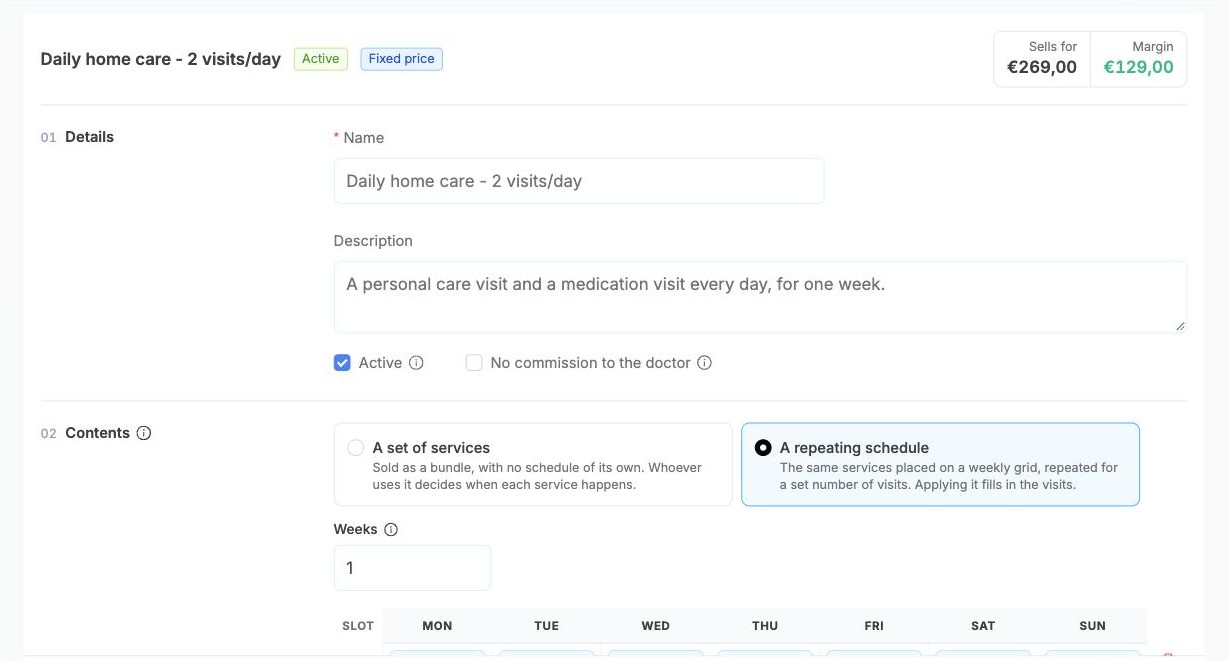 A package's details and contents type
